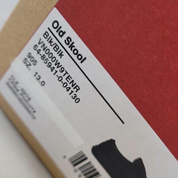 NEW 13 VANS hard to find ALL BLACK OLD SKOOL LACE UP SKATE SNEAKER 12 12.5 NWT - Picture 6 of 9